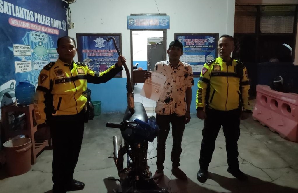 Ops Bina Kusuma Lancang Kuning 2023, Sat Lantas Polres Rohul Amankan Delapan Knalpot Brong